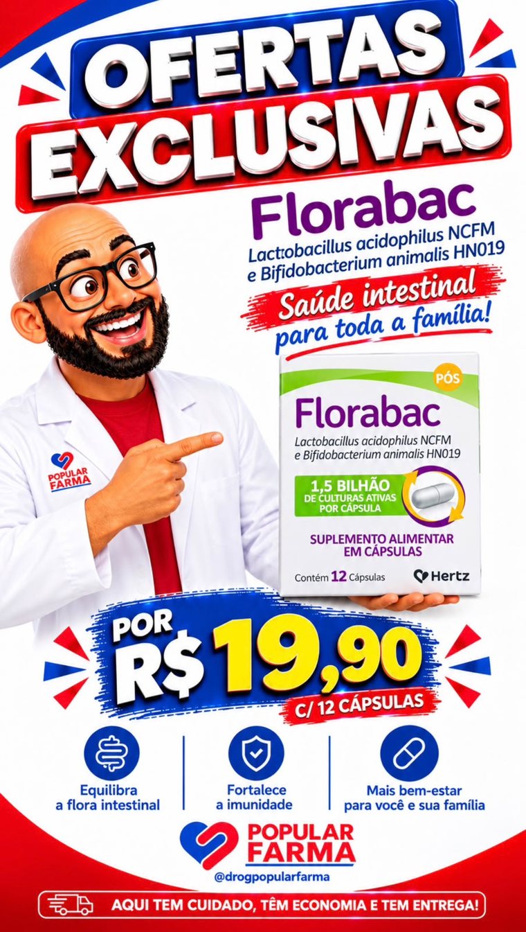Oferta Florabac por R$ 19,90 com 12 cápsulas