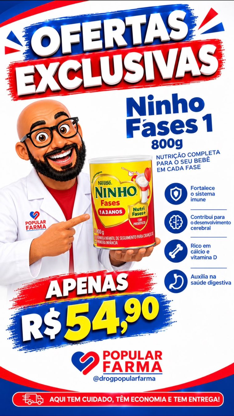 Oferta Ninho Fases 1 800g por R$ 54,90